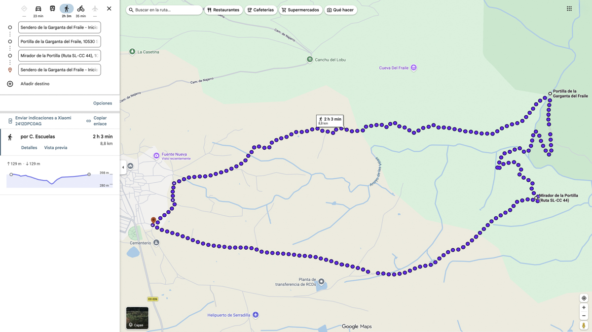 cuatro fuentes y una cascada